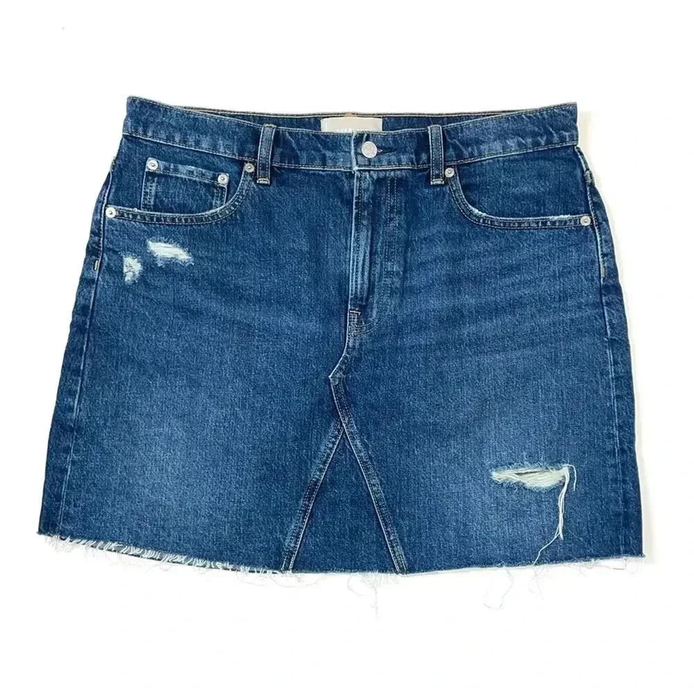 Everlane Reconstructed Denim Mini Skirt Size 32